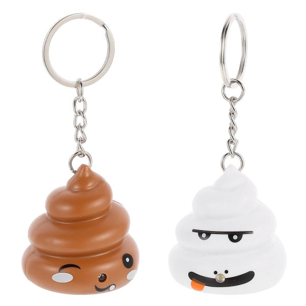 2 stk. Poop Design Nøgleringe Kreative Hængende Vedhæng Nøgleringe Ornament IC
