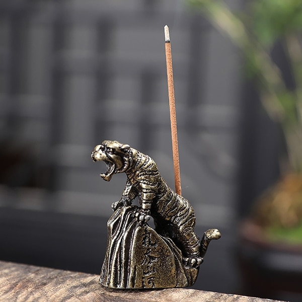 IC Mini Bronze Tiger Ornament Huxiao Shanhe Kreativ Statue Røgelse