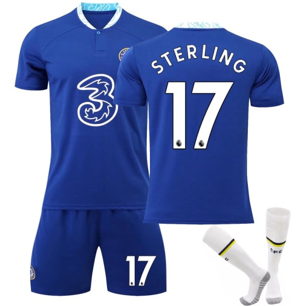IC -23 Chelsea Home fotbollströja för barn nr 17 Sterling V 22