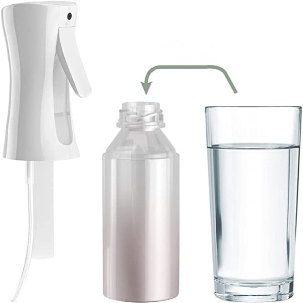 Hiussuihkepullo, 200 ml jatkuva vesisumutin Suihkepullo Hieno sumu Salon kampaamosuihkepullo Kiharille hiuksille, kasveille, lemmikeille, H