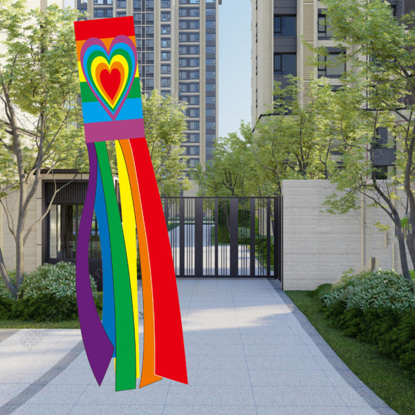 IG 2-pack färgglada regnbågshängande dekorativa patriotiska strumpor single love
