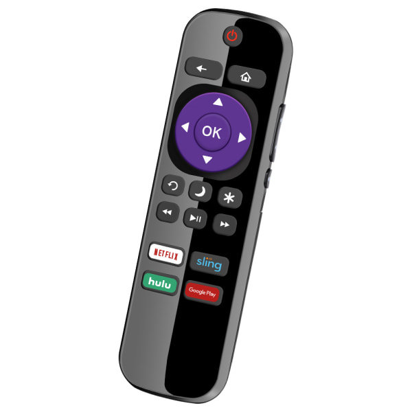 Ny erstatningsfjernkontroll kompatibel med Roku Express, kompatibel med Roku Premiere med Amazon Hulu Sling Netflix-nøkkel