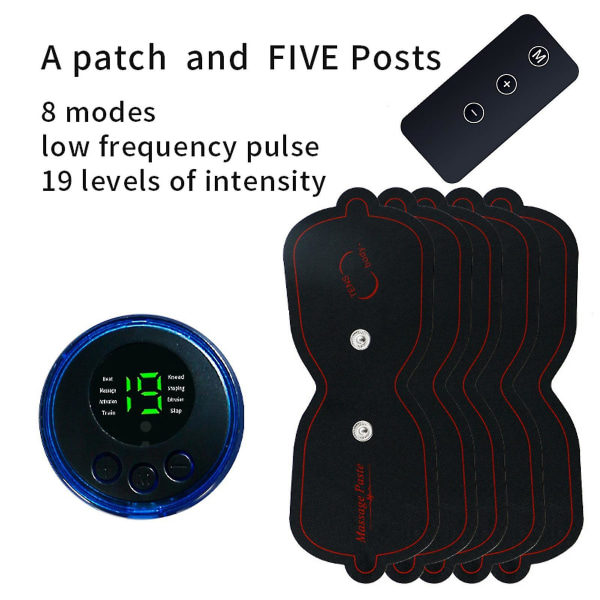 Microcurrent Ems Mini Massage-enhet, ems Bioelektrisk akupunkturpunktsmassagematta, för armar, nacke, axel, rygg, midja, ben