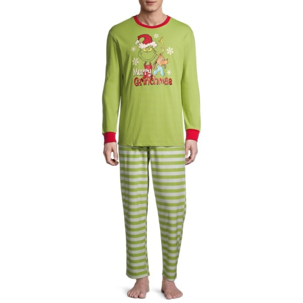 Grinchen som stal julen Män Kvinnor Merry Grinchmas Unisex Fleece Pyjamas Set Herr L