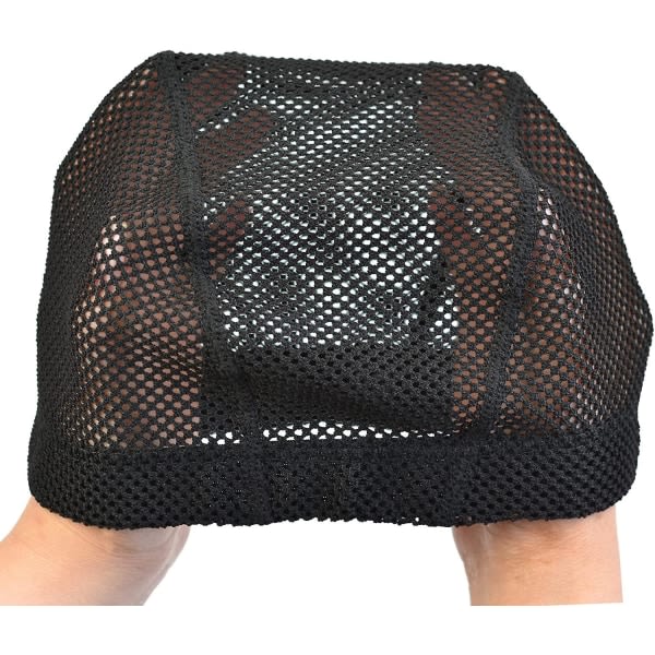 IC 2 kpl Musta Spandex Mesh Dome Peruukkihattu