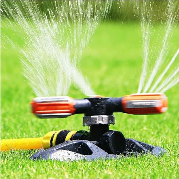 IC 2 stk. Havevandingssystem 360° automatisk sprinkler (grå-orange)