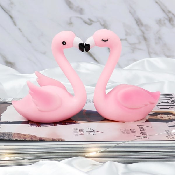 2 flamingo-koristetta, leivonnaiskoriste