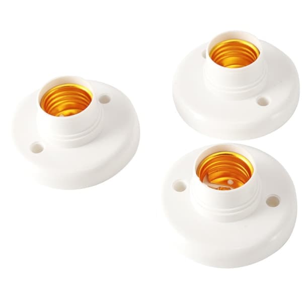 IC 40-pak E27 rund plastfatning Bas til E27 spiralpærer AC 220v