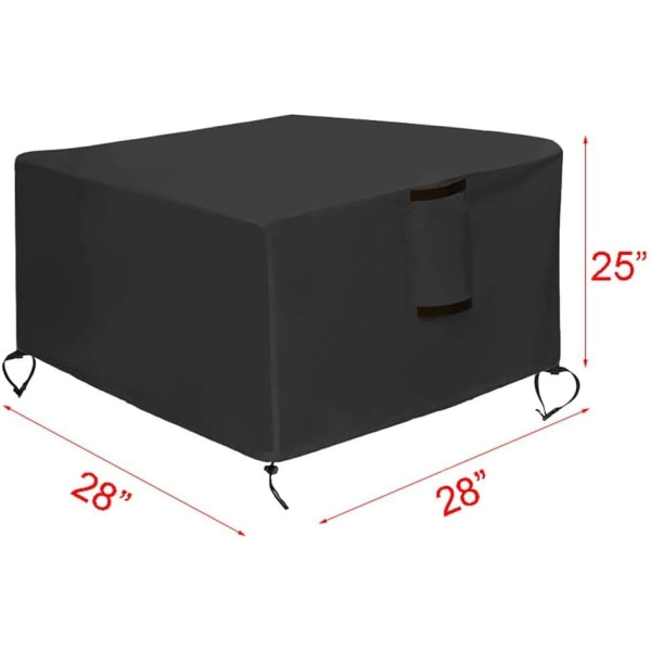 IC Gas Fire Pit Cover fyrkantig - Vattentät vindtät Anti-UV Heavy Duty för uteplats Firepit möbler