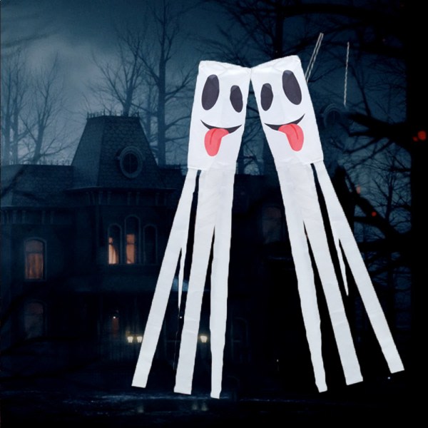 IG 2-pak spøgelsesflag strømper, halloween strømper til udendørs ophængning mønster 2