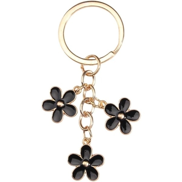 IC Blomster Charms Emaljeret Nøglering Søde Blomster Kæde Tassel Nøglering Gaver Håndtaske Taske Tilbehør