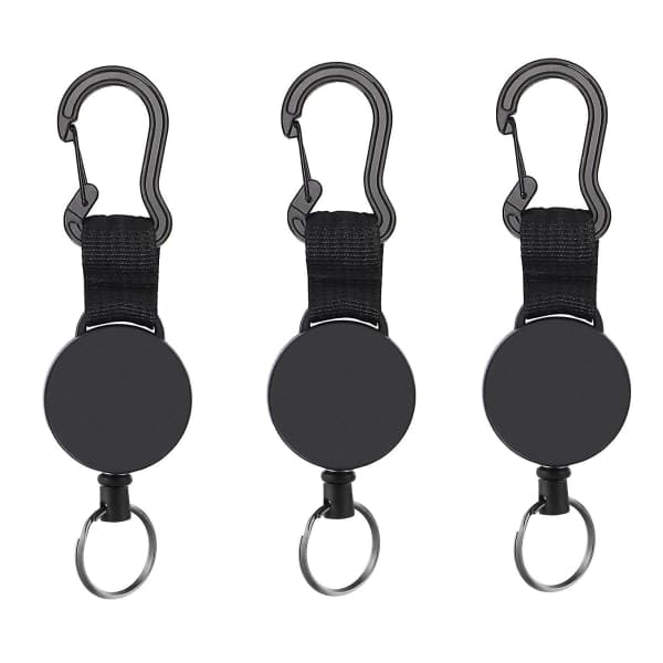 Innfellbar nøkkelring svart elastisk pull-inntrekkbar nøkkel IC