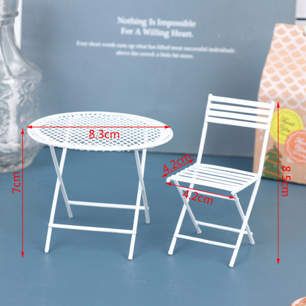 IC 1:12 Dockhus Miniatyr Järnbordsstolsset Set Balcon