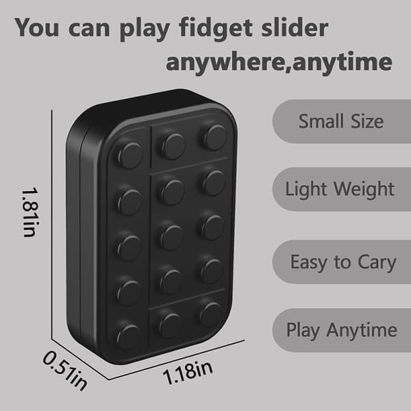 IC Metal Fidget Slider Magnetisk Haptisk Slider EDC Brick Blocks Fid Sort