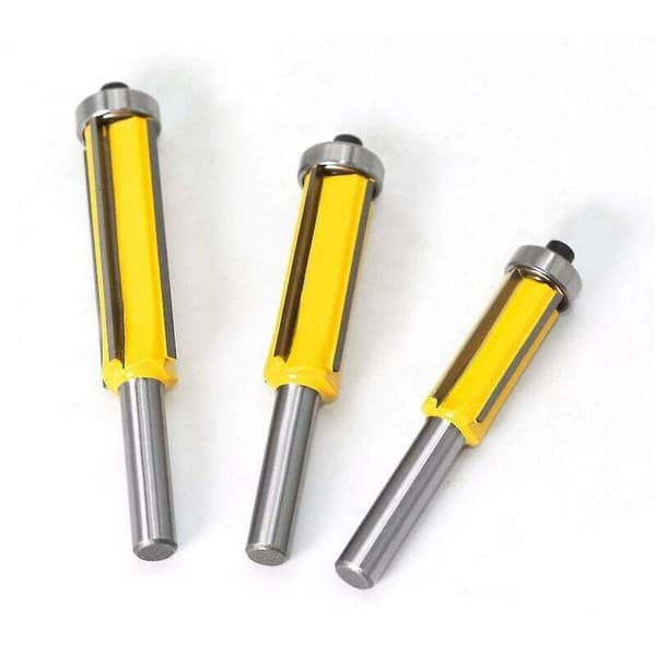 8mm Skaft Trefresebits med 4 Blader, 3-Dels Sett med Avrundingsfreser