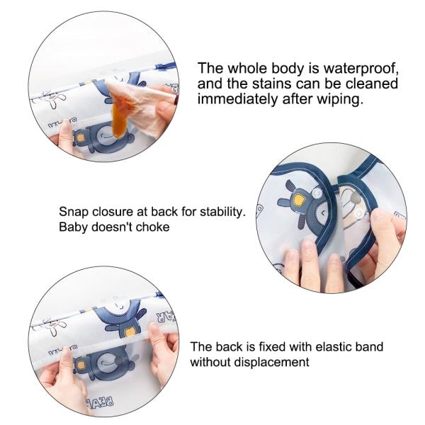 IC Baby Avvänjning Haklappar anti-smutsiga Barnstol Vattentät ärm Haklapp Set Fläck Lukt Beständighet Lek Smock Förkläde-form1