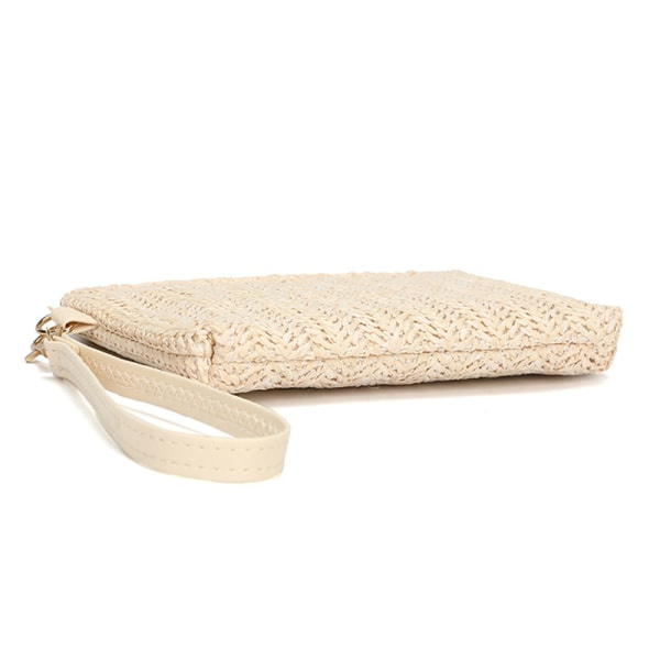 IC Vävväska Clutch Massiv Halmvävd Myntväska Strandplånbok Ca Khaki