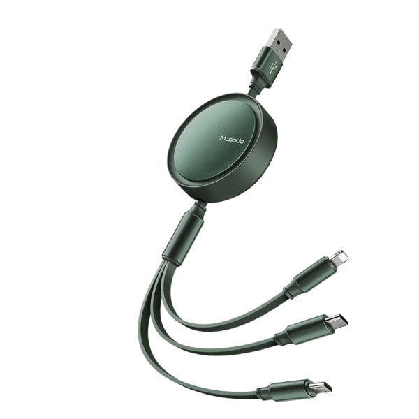 IC 1,2 m kääntyvä USB-kaapeli - vihreä