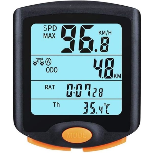 IC Cykel Hastighetsmätare Vägmätare Varning Stoppur Multi Vattentät 4-linjers display med baggrundsbelysning