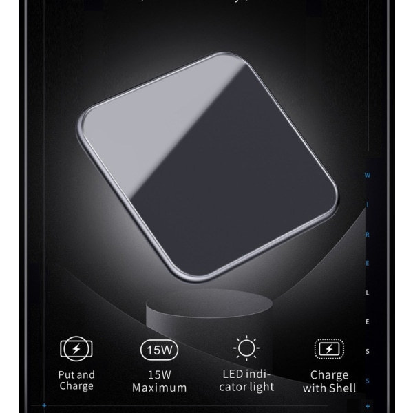 IC SiGN Trådløs Hurtiglader for iPhone & Android, 15W - Svart 15W