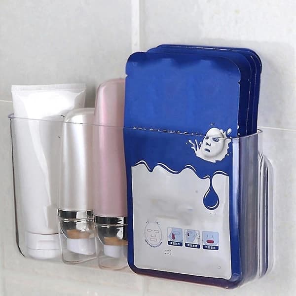 2 pcs Storage Boxes Transparent Office Supplies Wall Mounted Shelf