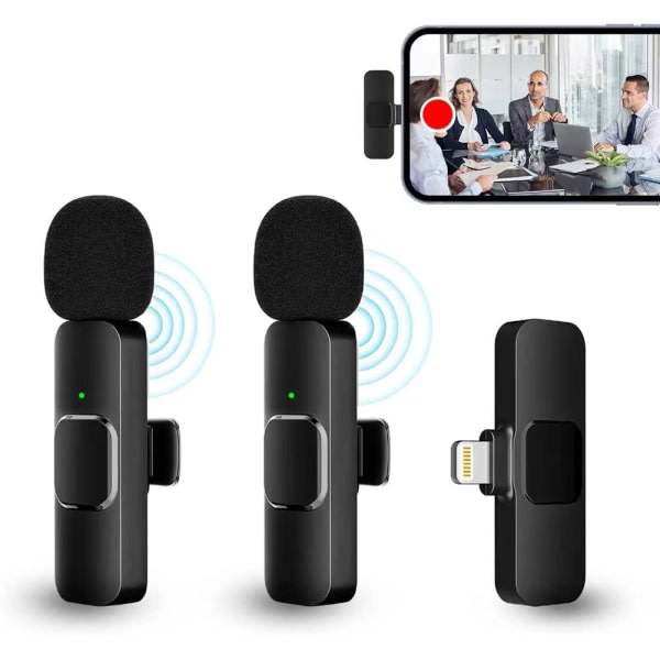 Lavere trådløs mikrofon til iPhone/iPad/Android/laptop, YouTube, Vlog1 mikrofon iphone