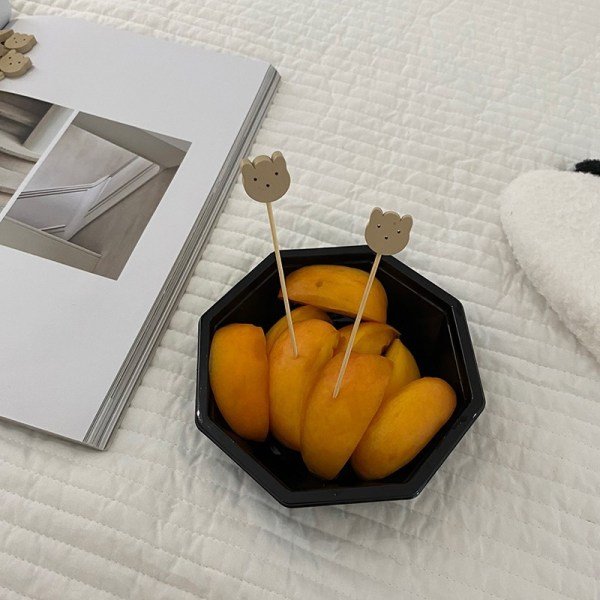 IC 100st e Bear Engångsbambubufféplock Dessertfrukt för