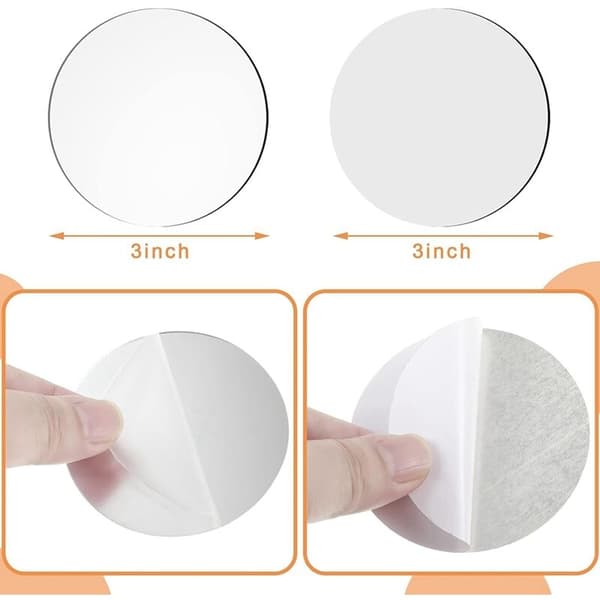 25-pack Mini Runda Självhäftande Speglar för Hantverk (3\" Diameter)