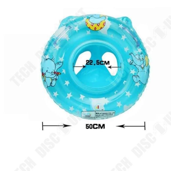 IC TD® Uppblåsbar sitsboj Bebisar 6-36 månader- Elefantmönster- Badkar Pool Lärande Simning PVC Materialsäkerhet Blå