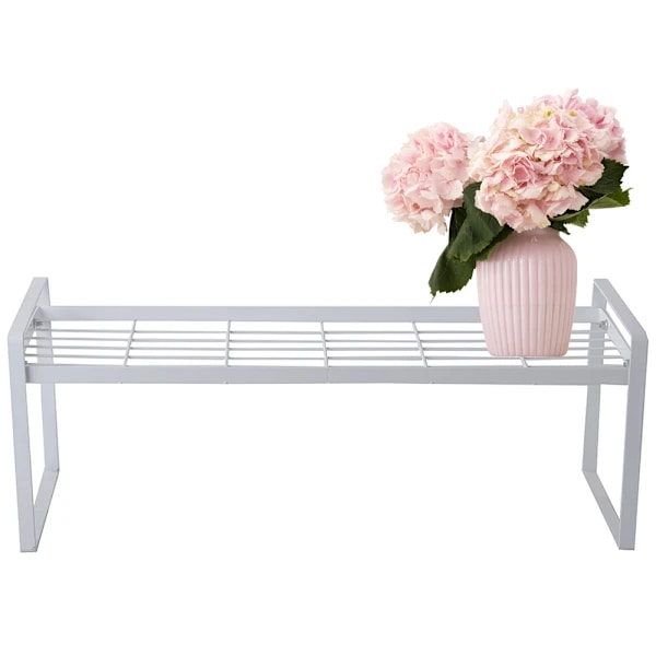 Metal Shelf One Tier Kitchen Organizer Rack White for Kitchen White White Vit