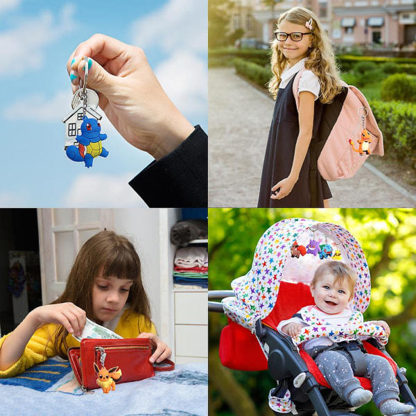 12 stk Dobbeltsidede Søde Animationsfigur Nøglering Gave IC