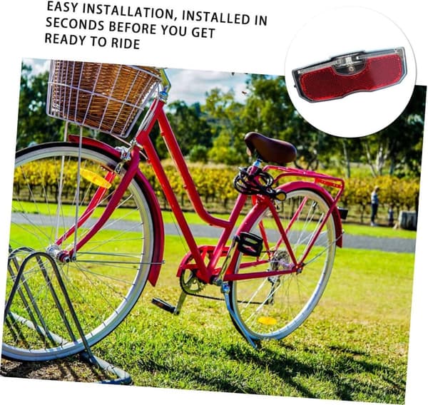 Cykelbaglygte-reflekser sæt med 2, LED-bagreflektor med høj synlighed dag og nat, nem montering af sikkerhedslys til mountainbikes, rød
