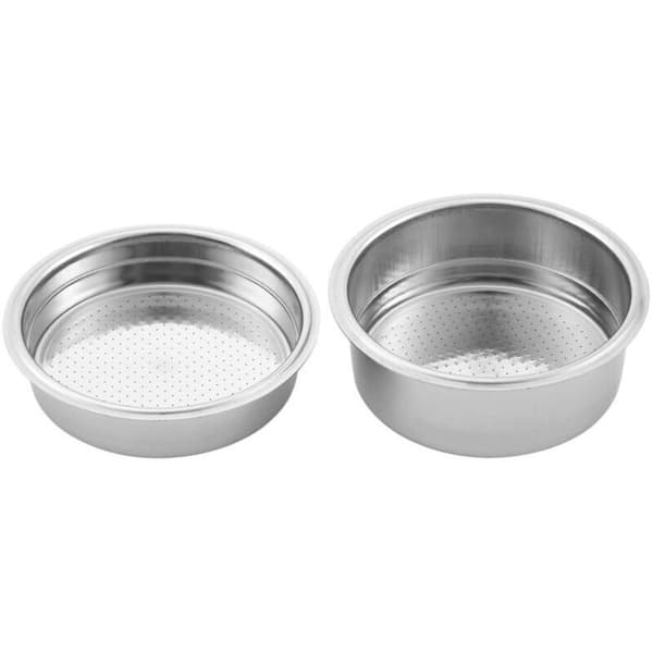 2 stk. 51 mm kaffemaskiner i rustfrit stål, tryksat filterkurv, pulverkurv, kaffebundfilterholder Filter..DEBUNS