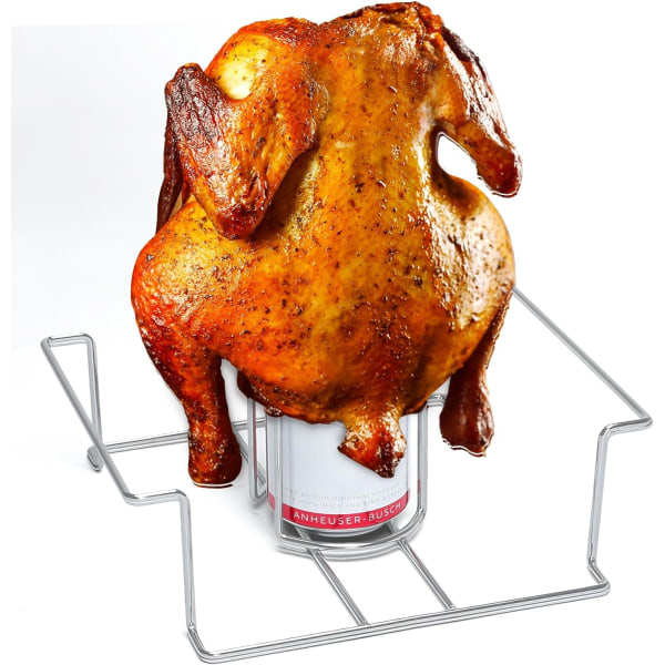Kycklingställ för ölburk med handtag Kycklingstek Rostfritt stål kycklinghållare för rökare, ugn, grill