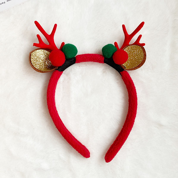 2024 New Christmas Headband Red Deer Antler Headband Girls Hair Accessories Hairpin Headdress Christmas Accessories MJ51