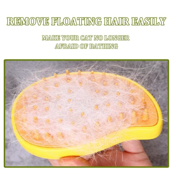 Steamy Cat Brush - 3-in-1 Kissan Höyryharja, Itsepuhdistuva Höyryharja SENL