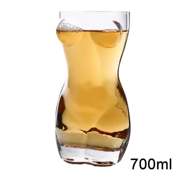 700 ml glaskopp, universal vackra kroppsshotglas, multifunktionsmugg, högkvalitativt glaskropp ölglas för barkonkurrensfestkväll D