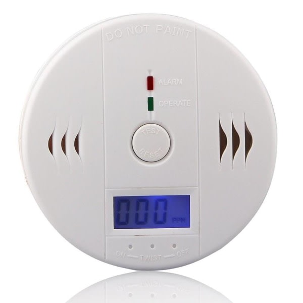 CO-detektor Kolmonoxiddetektor med LED-display/elektronisk sensor Kolmonoxidlarmdetektor