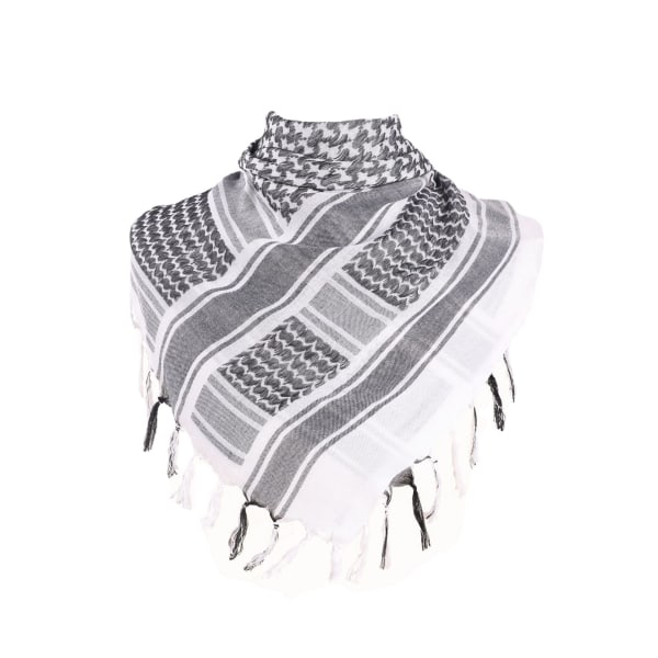 2 stk Halsklæde Militær Shemagh Taktisk Ørken Keffiyeh Hoved Halsklæde Arabisk Wrap med frynser 43,3x43,3 tommer / 110x110 cm (grå)