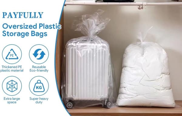100 - 152 - cm - Transparenta - förvaringspåsar - plastskyddsöverdrag - 2 - stycken - Lämpliga - dammtäta - resväskor