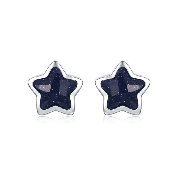 IC s925 sterling sølv flash diamant stjerne øreringe søde små øreblade femspidset stjerne små dame øreringe