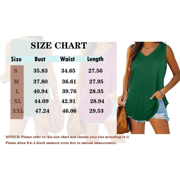 IC Damlinnen V-hals Basic Enfarvet Casual Flowy Sommer