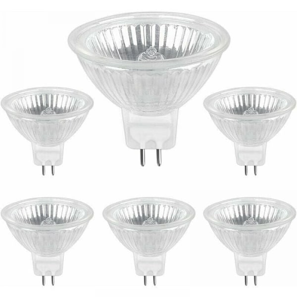 GU5.3 35W 12V Halogenpære, MR16 Halogen Spotlampe, 6-pakning