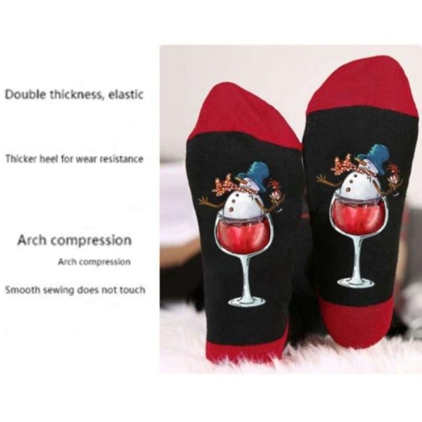Bomuld Lange Strømper Snemand Vin Glas Strømper FARVE 2 FARVE 2 Color 2