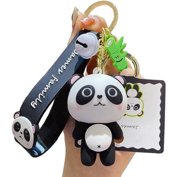IC Sød Panda Nøglering Kawaii Nøgleringe Håndledsrem Armbånd Nøgleringe Gaver til Pige Kvinde