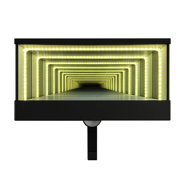 LED bilnøgleholder vægmontering med bevægelsessensorlys Infinity Mirror Design til hjemmekontor garage sort