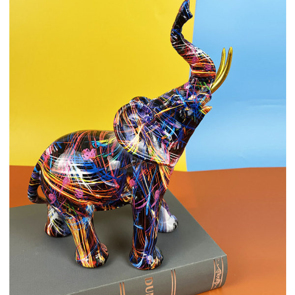 IC Resin Doodle Elephant Sculpture Desktop Ornamenter
