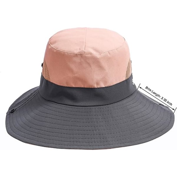 IC Solhatt Bredbremmet Bucket Mesh Boonie Strand Fiskehatt UV-beskyttelse for Kvinner