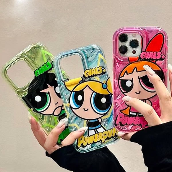 IC iPhone 14 Söt Kawaii Cartoon Case Cool Solglasögon Form Stand Finger Grip Hållare Design för kvinnor (grön)