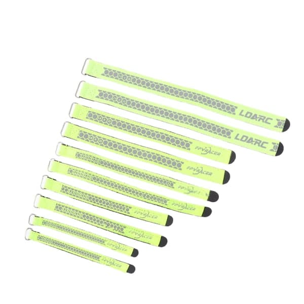 IC 2 STK FPVRACER Søm Polyester 300D RC Batteristropp Metallspenne 10X130MM